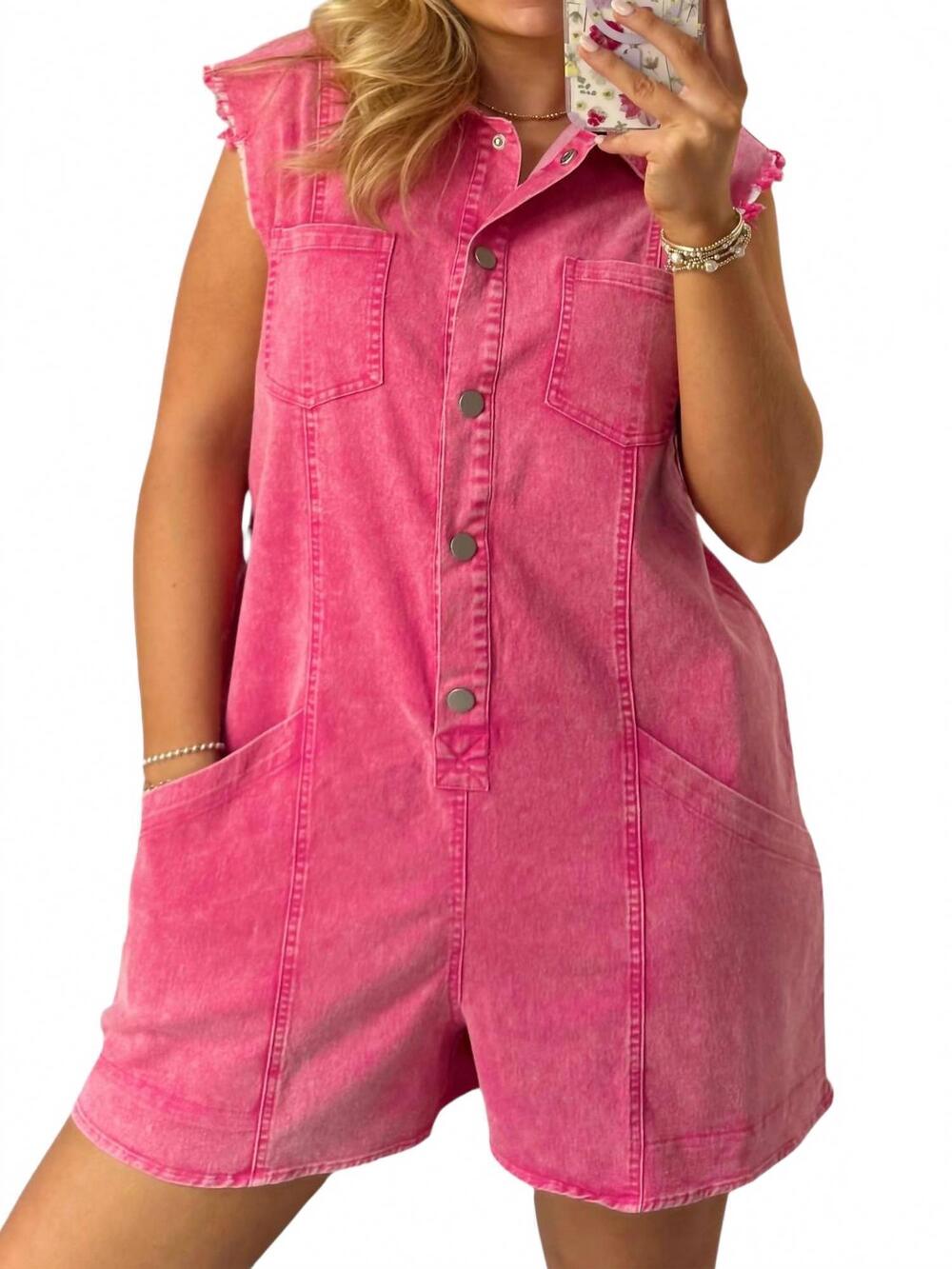 NEW FATE piper romper in pink